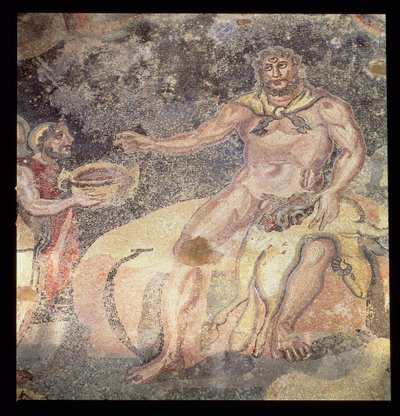 Polyphemus the Cyclops, Roman mosaic by Roman